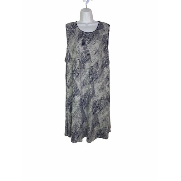 Tart Womens‎ Blue White Round Neck Sleeveless Pullover Mini Dress Size 4X - Picture 1 of 9